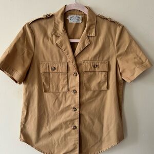 Vintage The Villager Tan Button Down Shirt for Women